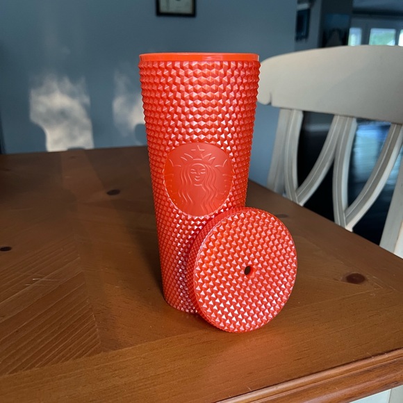 Starbucks Glossy Orange Studded Tumbler Cup 24 oz Venti Fall 2022 - Picture 2 of 5